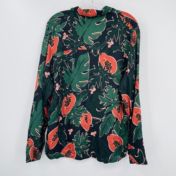 Smash‎ + Tess X The Birds Papaya Power Pajama Set Size M Black Green Satin - Picture 6 of 16